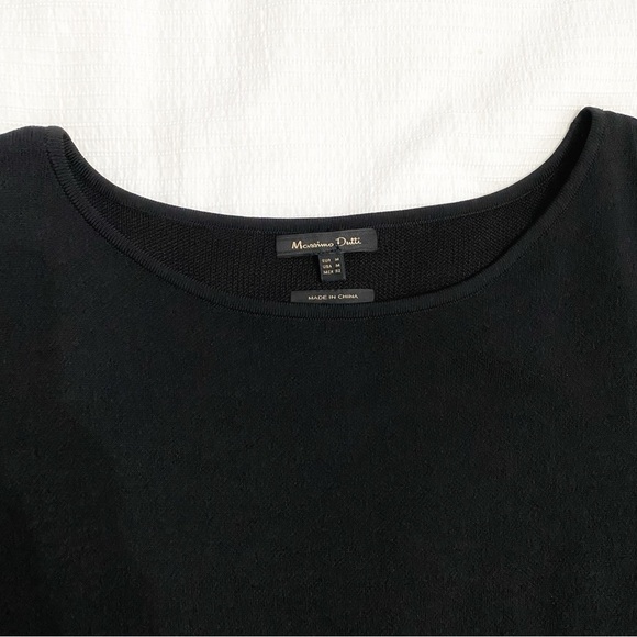 Massimo DUTTI BLACK SHORT BELL SLEEVE BOAT NECK SHIFT DRESS - M - Picture 6 of 8